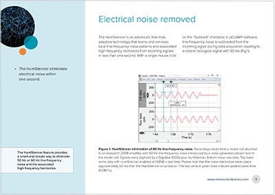 HumSilencer elimination of 60 Hz line-frequency noise