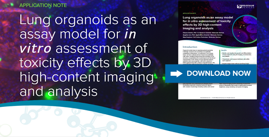 Monitorización de organoides de pulmón usando la adquisición de imágenes de alto contenido 3D